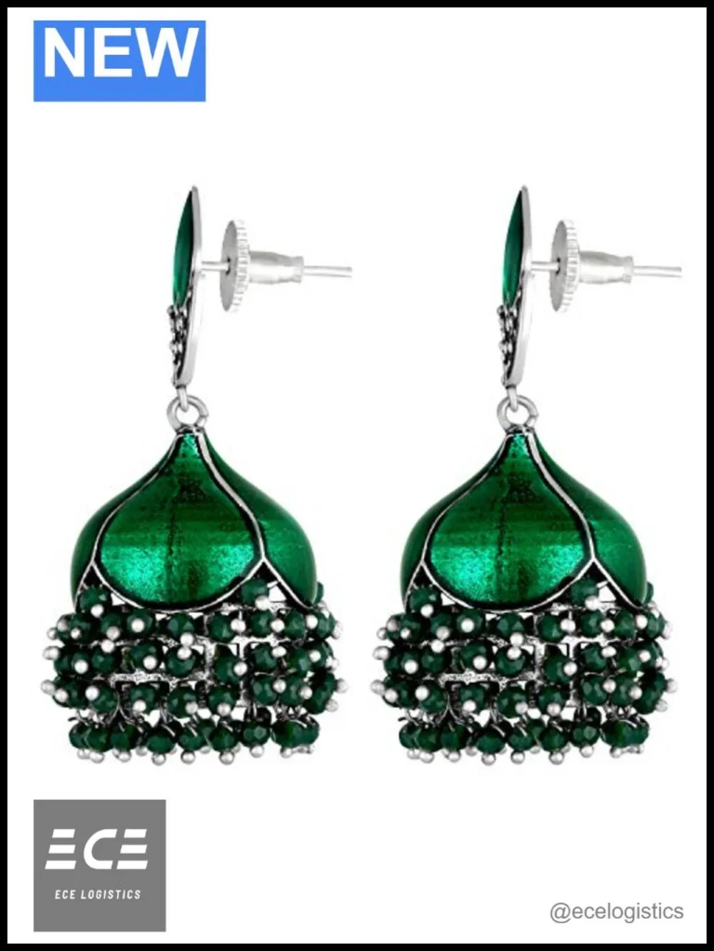 Enamel Jhumki Jhumka Pearl Dangle Earrings Indian Ethnic Wedding Party